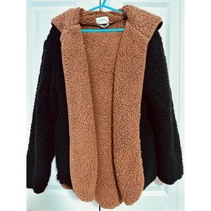 UO Carmella Reversible Hooded Teddy Jacket